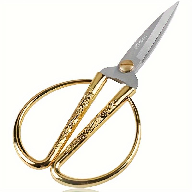 Dragon And Phoenix Scissors, Stainless Steel Scissors Sewing Scissors,  Golden Plated Tailor Scissors For Sewing Household Handicrafts Bonsai  Kitchen - Temu